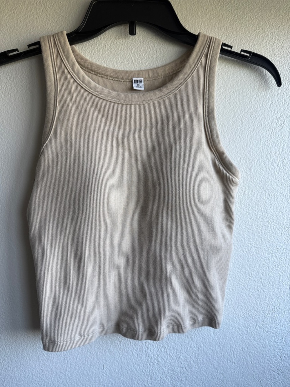 Uniqlo Women's Ribbed Tank Top in Light Beige